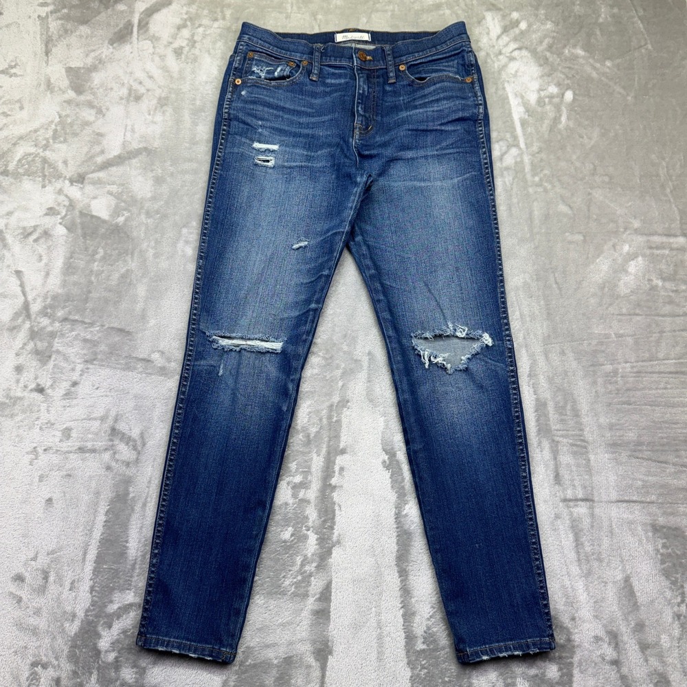 Madewell 9" High Riser Skinny Skinny Jeans‎ Ripped Distressed Denim Sz 29 Grunge
